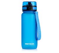 meteor Bottiglia Acqua Senza BPA Borraccia per Bambini Adolescenti e Adulti per Bici Sportivo Campeggio Scuola Ufficio Palestra Plastica Tritan (350ml, Blu)