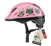 meteor Casco Bici Ideale per Bambini Caschi Perfetto per Downhill Enduro Ciclismo MTB Scooter Helmet Ideale per Tutte Le Forme di attività in Bicicletta Helmo KS06 (XS 44-48 cm, little owl)