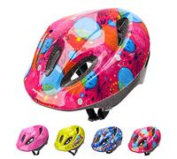 meteor Casco Bici ideale per bambini e adolescenti Caschi perfetto per Downhill Ciclismo MTB Scooter Helmet Ideale per Tutte Le Forme di attività in Bicicletta (S (48-52 cm), KS05 PINK ABSTRACT)