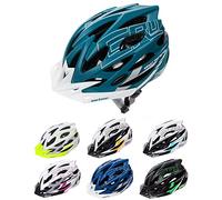 meteor Casco Bici Ideale per Giovani e Adulti Caschi Perfetto per Downhill Enduro Ciclismo MTB Scooter Ideale per Tutte Le Forme di attività in Bicicletta Gruver (S(52-56 cm), Blu/Bianco)