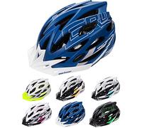 meteor Casco Bici Ideale per Giovani e Adulti Caschi Perfetto per Downhill Enduro Ciclismo MTB Scooter Ideale per Tutte Le Forme di attività in Bicicletta Gruver (M(55-58 cm), Blu/Bianco)