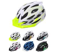 Meteor Casco Bici Ideale per Giovani e Adulti Caschi Perfetto per Downhill Enduro Ciclismo MTB Scooter Ideale per Tutte Le Forme di attività in Bicicletta Gruver (S (52-56 cm), Bianco/Verde)