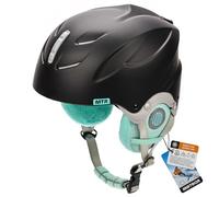 meteor Casco da Sci Invernale e da Snowboard per Bambini, Giovani e Adulti Regolabile Ski Helmet per Gli Sport Invernali, Skate e Alpinismo (S 53-55 cm, Nero/Menta)