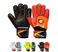 meteor Guanti Portiere per Bambini e Giovani - Ottima Sicura, Funzionalità e Vestibilità - Alenamento e Giochi Ricreativi - Calcio Football Bimbo Gioventù - DEFENCE (#8, nero)
