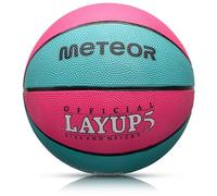 meteor® Layup - Mini pallacanestro per bambini, misura #5, ideale per le mani dei bambini di 4-8 anni, ideale per la formazione di pallacanestro morbido (taglia 5 (bambini), rosa e blu)
