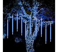 Meteor Lights, WASAGA Luci da pioggia a LED 20 tubi 960 LED (confezione da 2) 50cm Luci di caduta per ghiaccioli di Natale Luci da neve per Natale Festa di nozze Urban New Year Garden Tree Home Decor