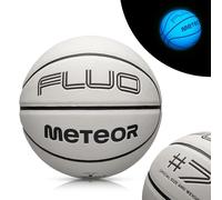 Meteor Pallacanestro Fluorescente Luminosa Taglia #7 - Palla Fluorescente Glow-in-The-Dark per Allenamento, Giovani e Bambini - Sii la Stella sul Campo