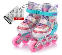meteor Pattini 4 in 1 Regolabili - per Bambini - Multifunzionali Tri-Skate Roller Inline per Principianti - Regolazione a 4 Misure - Stabili e Confortevoli