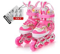 meteor Pattini 4 in 1 Regolabili - per Bambini - Multifunzionali Tri-Skate Roller Inline per Principianti - Regolazione a 4 Misure - Stabili e Confortevoli
