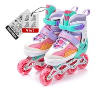 meteor Pattini 4 in 1 Regolabili - per Bambini - Multifunzionali Tri-Skate Roller Inline per Principianti - Regolazione a 4 Misure - Stabili e Confortevoli