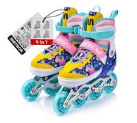 meteor Pattini 4 in 1 Regolabili - per Ragazzi e Adulti - Multifunzionali Roller Inline - Regolazione a 4 Misure - Stabili e Confortevoli