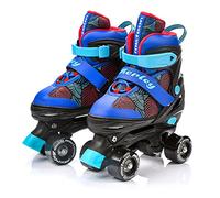 meteor Pattini a rotelle discoteca skate - Roller Parallel 4 ruote - Pattini da pattinaggio in quad per bambini Adolescenti e adulti - Taglia regolabile (L 39-42, MERLEY)