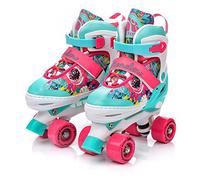 meteor Pattini a rotelle discoteca skate - Roller Parallel 4 ruote - Pattini da pattinaggio in quad per bambini Adolescenti e adulti - Taglia regolabile (L 39-42, MEADOW)