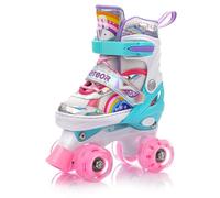 meteor Pattini a rotelle discoteca skate - Roller Parallel 4 ruote - Pattini da pattinaggio in quad per bambini Adolescenti e adulti - Taglia regolabile