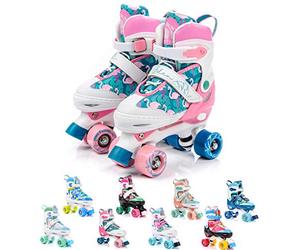 meteor Pattini a rotelle Discoteca Skate - Roller Parallel 4 Ruote - Pattini da Pattinaggio in Quad per Bambini Adolescenti e Adulti - Taglia Regolabile (L 39-42, Eden)