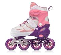 Meteor Pattini in Linea Bambini Gioventù Dimensione Regolabile Rollerblades Cuscinetti ABEC-7 Ruote PU (M, ROX Pink)