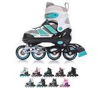 Meteor Pattini in Linea Bambini Gioventù Dimensione Regolabile Rollerblades Cuscinetti ABEC-7 Ruote PU (L, ROX Mint)