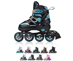 Meteor Pattini in Linea Bambini Gioventù Dimensione Regolabile Rollerblades Cuscinetti ABEC-7 Ruote PU (L, ROX Turquoise)