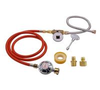 METER STAR Kit di sistema di controllo della valvola della stufa a propano per esterni, set di parti di ricambio con valvola di regolazione della pressione del gas, rubinetto di controllo del flusso e
