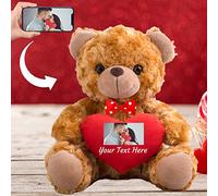MeterBear Orsacchiotto di peluche con cuore e fiocco come regalo di San Valentino Teddy Bear personalizzato per lei e lui, Orsetto per uomo e donna per San Valentino, Compleanno, Anniversario (20cm)