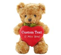 MeterBear Orsacchiotto di peluche personalizzato con foto e testo su cuore, Teddy Bear Orsetto di peluche con cuore come regalo di Mi dispiace per lei e lui per San Valentino, Compleanno (25cm)