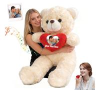 MeterBear Orsacchiotto Gigante Personalizzato Con Cuore E Registrazione Vocale 60 cm A 100 cm, Big Teddy Bear Personalizzabile Come Grande Orso Regalo Per San Valentino Natale Compleanno