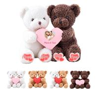 MeterBear Orsacchiotto Personalizzato Con Cuore Che Si Abbracciano Con Testo Foto, Hugging Bear Regalo Di San Valentino Personalizzato Per Lui E Per Lei 2 Pezzi Ideale Per Anniversario Nozze, 35cm