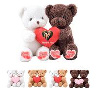 MeterBear Orso Di Peluche Personalizzato Con Cuore Che Si Abbracciano Testo E Foto 2 Pezzi, Hugging Teddy Bear Regalo Personalizzato Per San Valentino Per Lui Lei Perfetto Per Ricorrenza, 25cm