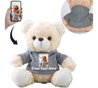 MeterBear Orso di Peluche Personalizzato con Nome Foto Personalizzato, Orsacchiotto Peluche Teddy Bear come Regalo Personalizzati per Donne Uomini a San Valentino, Regali di Natale (20cm)