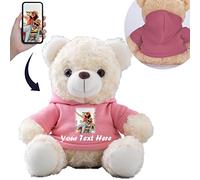 MeterBear Orso di Peluche Personalizzato con Nome Foto Personalizzato, Orsacchiotto Peluche Teddy Bear come Regalo Personalizzati per Donne Uomini a San Valentino, Regali di Natale (20cm)