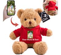 MeterBear Orso di Peluche Personalizzato con Nome Foto Personalizzato Teddy Bear, Orsacchiotto Peluche come Regalo Personalizzati per Donne Uomini a San Valentino, Regali Anniversario (30cm)