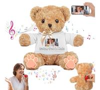 MeterBear Orso di Peluche Personalizzato con Registratore Vocale Personalizzato, Orsacchiotto Peluche Teddy Bear come Regalo Personalizzati per Donne Uomini a San Valentino, Regali di Natale (30cm)