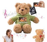 MeterBear Orso di Peluche Personalizzato con Registratore Vocale Personalizzato Teddy Bear, Orsacchiotto Peluche come Regalo Personalizzati per Donne Uomini a San Valentino, Regali Anniversario (32cm)