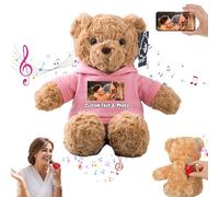 MeterBear Orso di Peluche Personalizzato con Registratore Vocale Personalizzato Teddy Bear, Orsacchiotto Peluche come Regalo Personalizzati per Donne Uomini a San Valentino, Regali Anniversario (32cm)