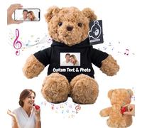 MeterBear Orso di Peluche Personalizzato con Registratore Vocale Personalizzato Teddy Bear, Orsacchiotto Peluche come Regalo Personalizzati per Donne Uomini a San Valentino, Regali Anniversario (32cm)