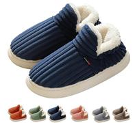 METERTREE Sunmoine - Pantofole a forma di nuvola, comode, calde, pelose, alla caviglia, per donne e uomini, Blu scuro, 8-8.5 Women/7-7.5 Men