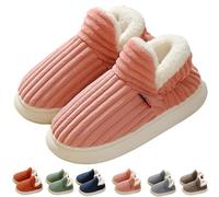 METERTREE Sunmoine - Pantofole a forma di nuvola, comode, calde, pelose, alla caviglia, per donne e uomini, rosa, 6.5-7.5 Women/5.5-6 Men