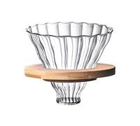 MetieFasia Filtro con Supporto in Legno, Utensili Da Bar, Filtro Antigoccia Manuale, per Uso Domestico, per Caffè E Caffè Fatto a Mano, Filtro da caffè grande