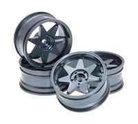 MetieFasia Ruote per Auto RC, Accessori per Giocattoli RC, Prestazioni, Affidabili, per Veicoli Telecomandati TT02, Parti, Ruote Beadlock, Grigio Scuro