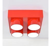 Metllic Childrens LED Flush Mount Fixture Building Block Plyroom Plafoniera Moderna Cretive Soffitto Lmp Pendnt Illuminazione per La Camera dei Bambini Camera da Letto per Bambini Kind, Red