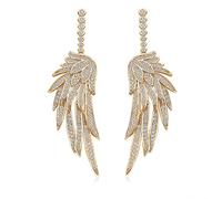 Metmolley Orecchini a forma di ali d'angelo custode da donna, orecchini pendenti per Natale, festa della mamma, San Valentino, gioielli regalo per moglie, mamma, figlia, grande,