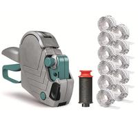 Meto Basic S Starter Kit con 11.000 etichette - Prezzo, Data, MHD (1 riga, 8 cifre per etichette da 22 x 12 mm, pronto per l'uso), 11 rotoli di etichette