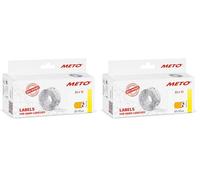 Meto Etichette per etichettatrice (22x12 mm, permanenti, arancione fluo, 6.000 pezzi, per Meto, Contact, Sato, Avery, Tovel, Samark, ecc.) (Confezione da 2)