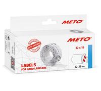 Meto Etichette per prezzatrici (32x19 mm, 2 linee, 5.000 pezzi, bianco, permanente, per Meto, Contact, Sato, Avery, Tovel, Samark, ecc.)