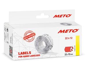 Meto Etichette prezzatrice (22x12 mm, rosso fluo, 1 riga, 6000 pezzi, permanente, per Meto, Contact, Sato, Avery, ecc.)