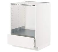 METOD/MAXIMERA mobile base per forno con cassetto, 60x60 cm, bianco/Veddinge bianco