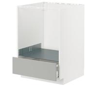 METOD/MAXIMERA Mobile base per forno con cassetto, bianco/Havstorp grigio chiaro, 60x60 cm