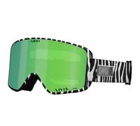 Metodo Giro Goggles per sci - occhiali da snowboard per uomini donne e giovani - cinturino per animali in bianco e nero con vivido smeraldo/vivido le