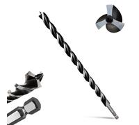 METOTY Punta per legno, 22 mm x 460 mm, codolo esagonale da 12 mm, lunghezza extra lunga con cambio rapido. Design a 3 tagli con doppia filettatura per una rapida eliminazione dei trucioli, per legno