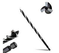 METOTY Punta per trapano a coclea extra lunga, 10 mm x 230 mm, gambo esagonale da 6,35 mm per legno con cambio rapido, design a 3 frese con doppio scanalatura per una rapida rimozione del truciolo